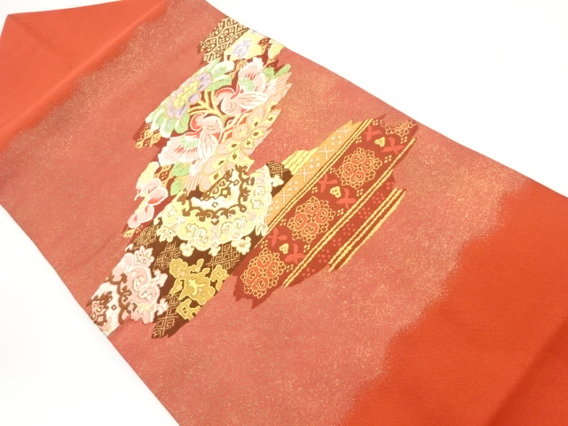 JAPANESE NAGOYA OBI / WOVEN FLOWER CREST